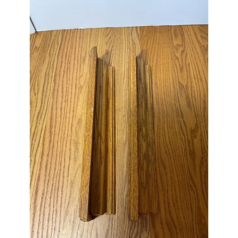 Vintage Solid Oak Wall Shelves Set of 2 Wood Display Shelves Cottage Decor